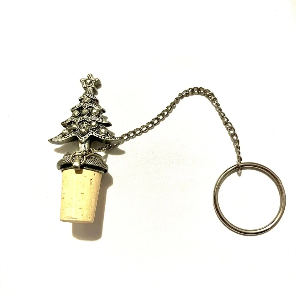 G Edsmon Vintage Pewter Christmas Tree Wine Cork - Picture 3 of 4